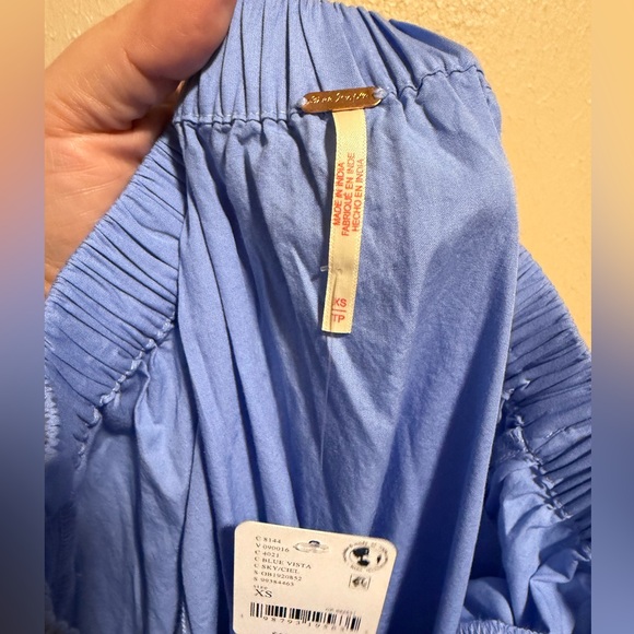 Free People Lowen Midi Skirt Size XS Blue Oversized - Picture 6 of 7